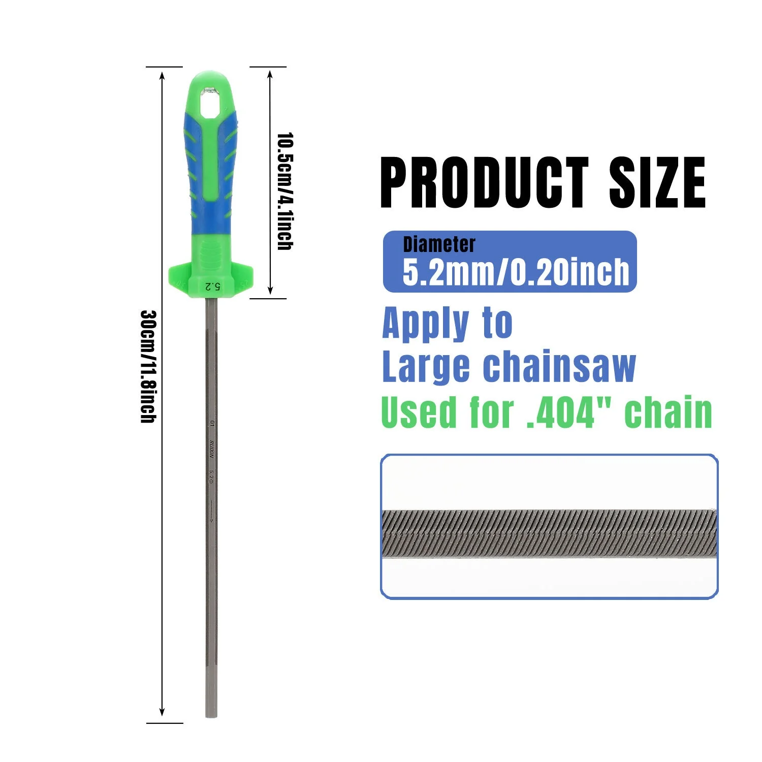 /Hexagonal /Chainsaw /File 3.8mm 4.5mm 5.2mm Steel Sharpening Tool With Rubber Grip For Power Saw Chain Maintenance Gardening Eq
