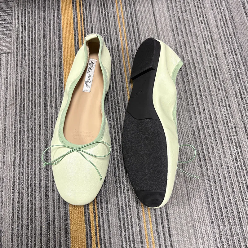Neue modische Damen-Ballerinas mit runder Spitze, flache Slip-On-Schuhe, weiche, bequeme, elegante Damenschuhe mit flachem Absatz – Detail 13