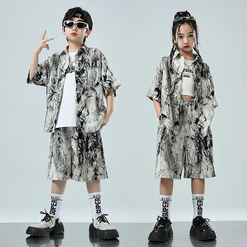 Hip-hop Clothing Boys Children Hiphop Drum Kit Children Hip Hop Fashion Clothes Handsome Girls Runway Suit