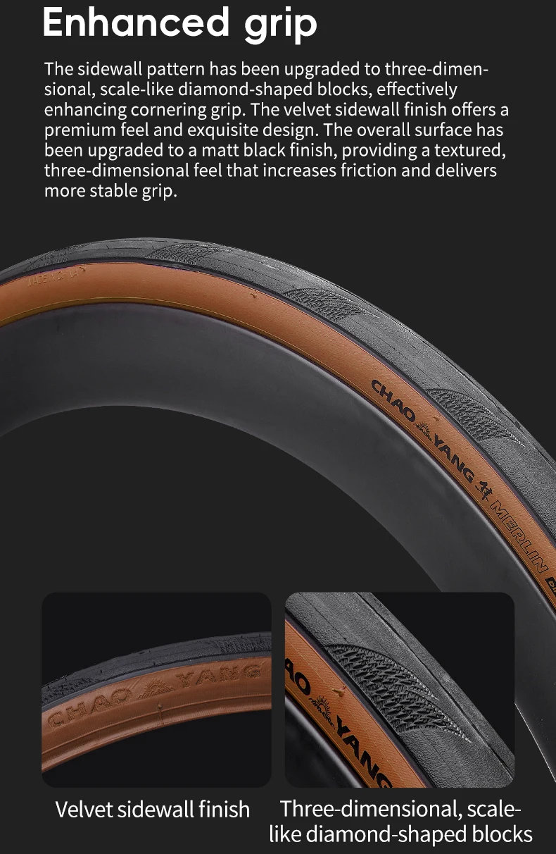 Chaoyang BMX Fahrradreifen 20x1 1/8 Faltbarer Reifen 28-451 120TPI Doppelschichtiger Pannenschutz 65-110psi Rennqualität Kleiner Durchmesser – Detail 8