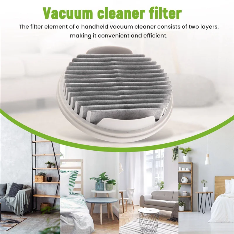 B58B-2Pcs For Xiaomi Mijia Handheld Vacuum Cleaner Filter HEPA (Two Packs) White For MJXCQ01DY Model