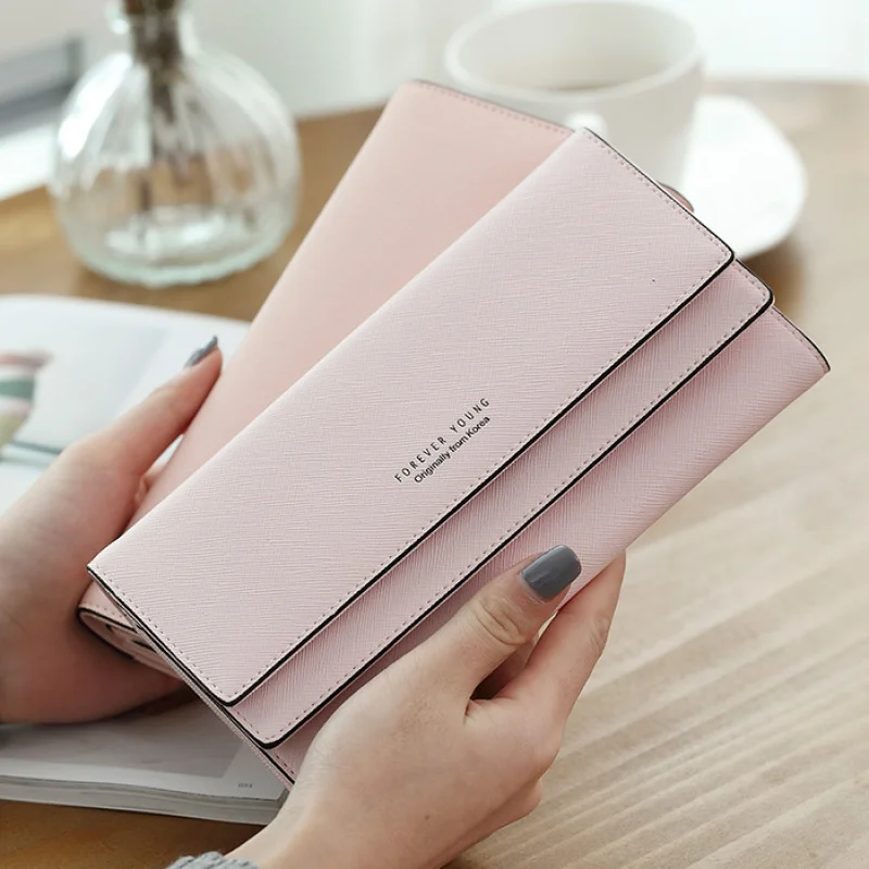 

Autumn New Long Ladies Wallet Pattern Three Fold Large Capacity Multiple Card Slots Multi-Functional Fashion Student Walle