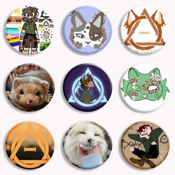 Pin de botón de dibujos animados con símbolo de Therian, Pin creativo, Animal, arcoíris, Delta, lindo Zorro, gato, broche, insignia, decoración de bolsa, regalo de amigos, 58mm