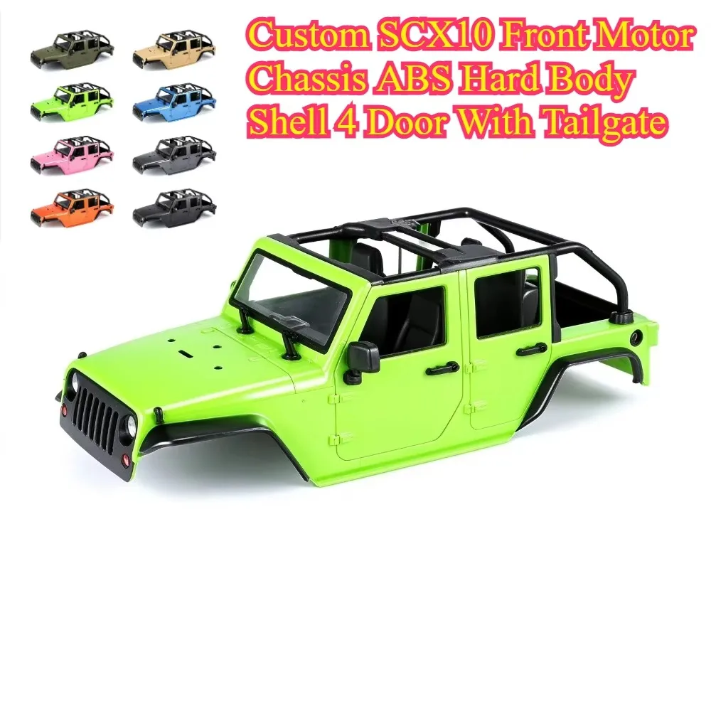 Upgrade RC Crawler ABS Hard Body Shell 4 Door Tailgate custom size For 1/10 Axial SCX10 Front Motor Chassis Hobby Parts
