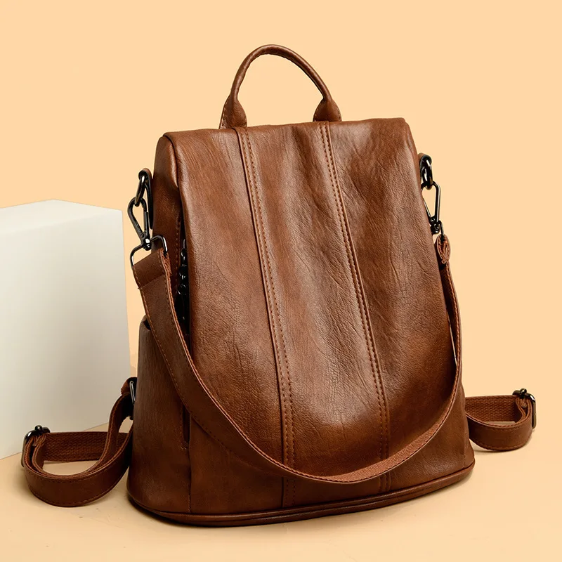 Women Backpack Convertible Shoulder Bag Anti Theft Casual Travel Daypack with Striped Design Large Capacity School Shopping