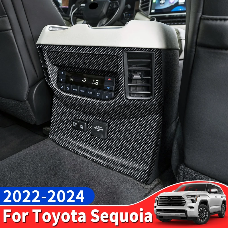 For 22-2024 Toyota Sequoia air conditioning ventilation panel modification armrest box protective cover modification accessories