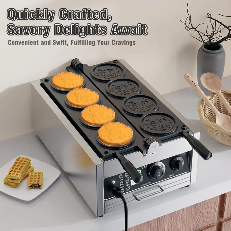 Commercial Electric Cheese Coin Waffle Maker Snack Machines Waffle Maker Machine