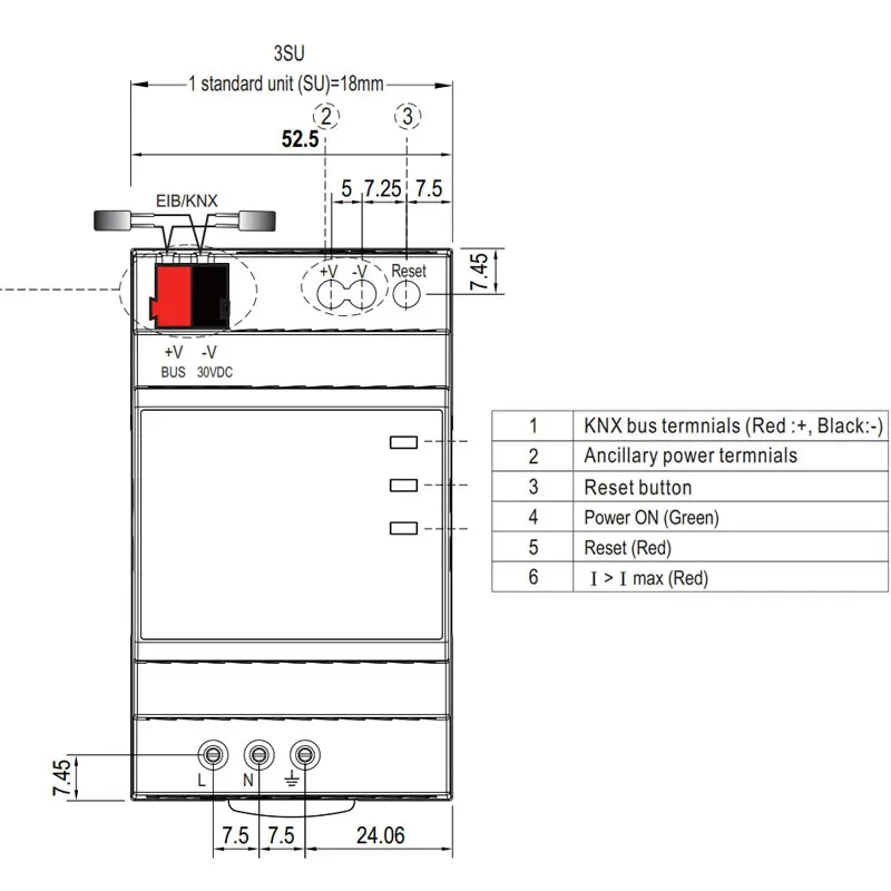 Imagem -06 - Média Well-knx20e640 Fonte de Alimentação com Integrado Knx Bus Choke Sistema de Monitoramento de Segurança Média Bem 640ma