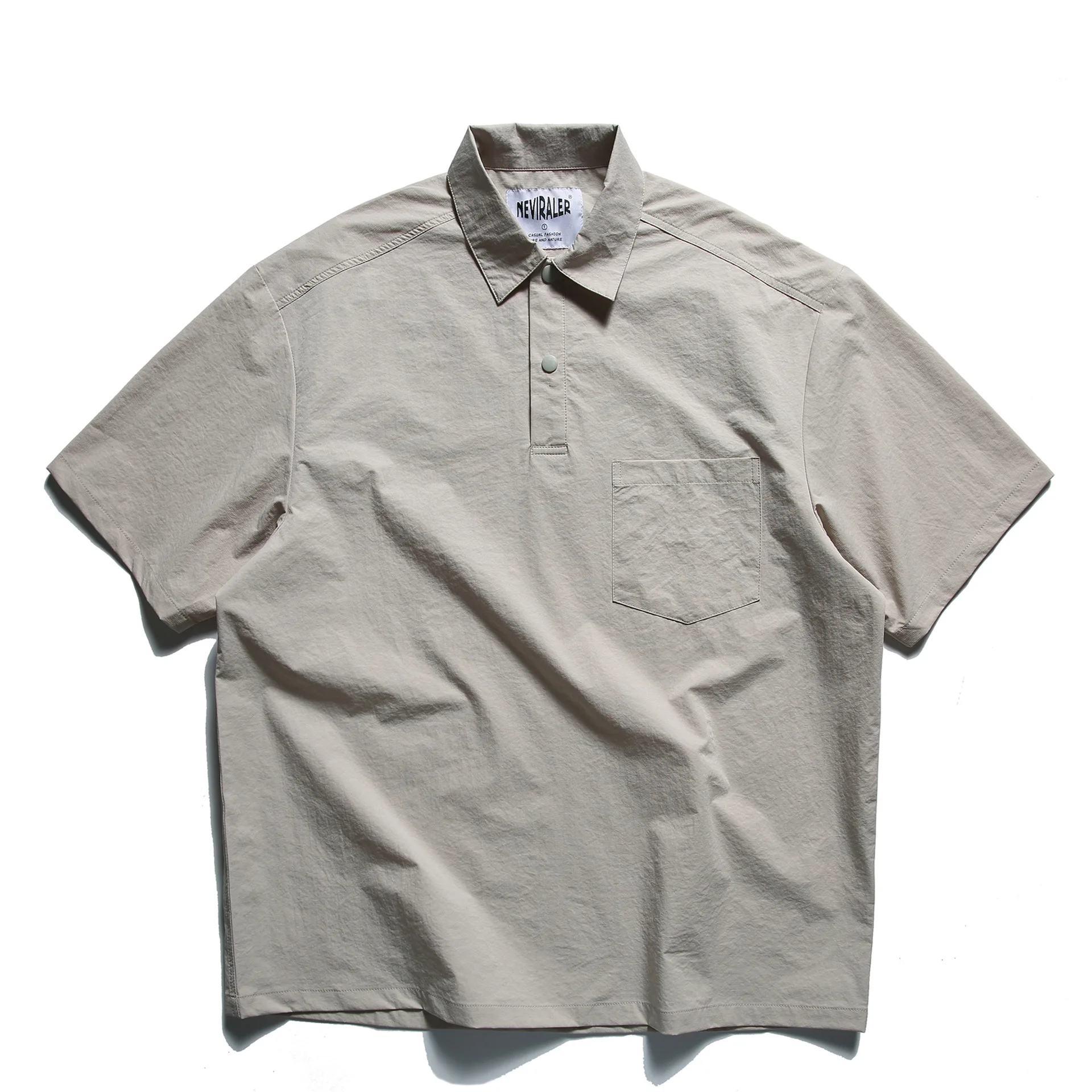 Summer Mountain Outdoor Camping Lightweight Quick Drying Short Sleeved Polo Shirt Loose Five Quarter Sleeved Workwear Shirt TEE
