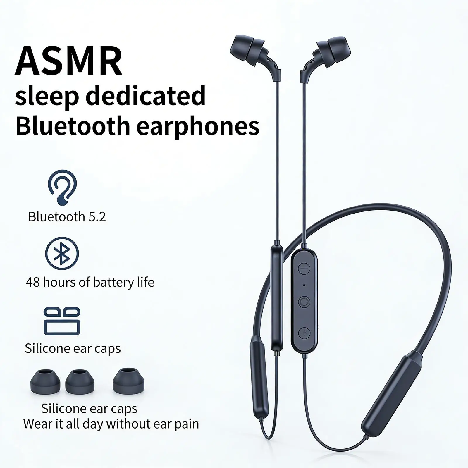 

Sleep Specific Neckband Bluetooth Headphones ASMR HiFi Sound Long Battery Life Noise Isolating Sleep Headset For Nap Rest Music