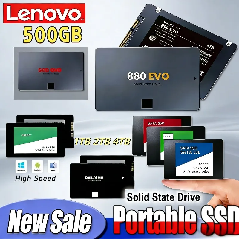 

Lenovo 880 EVO SSD 2.5 Inch Internal HDD High Performance Solid State Drive 500GB 1TB 2TB 4TB SATA IIIFor Laptop PC Desktop