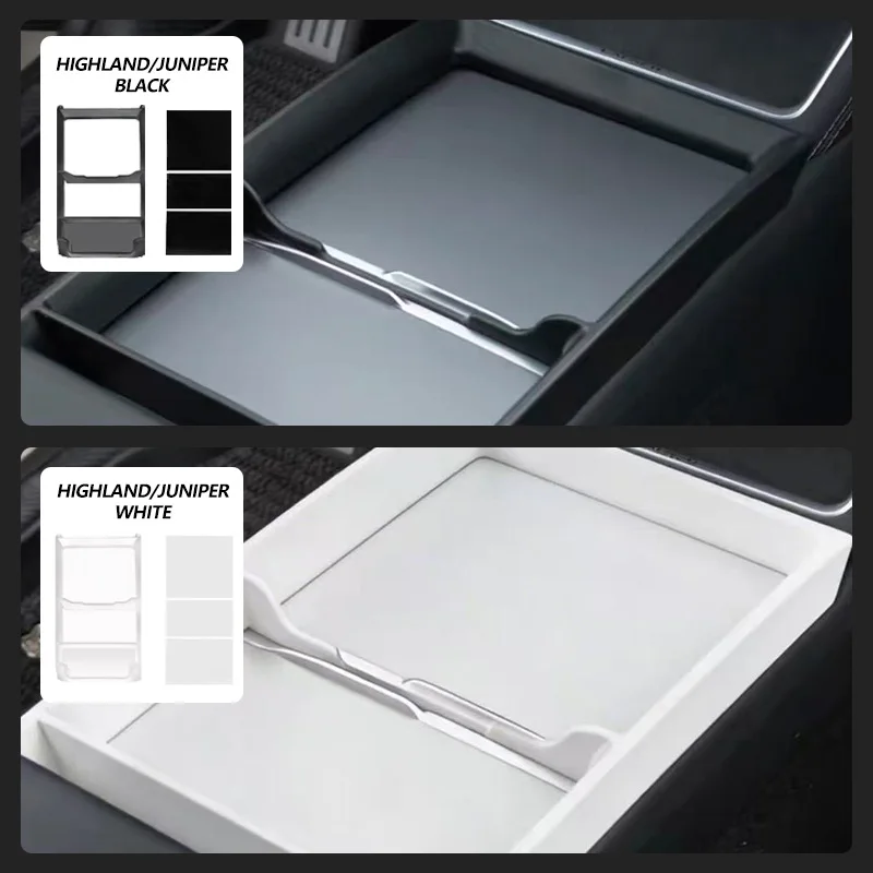 For Tesla Model 3 / Y Highland & Model Y Juniper 2016-2026+ Center Armrest Storage Organizer Tray Center Console storage Box view 5
