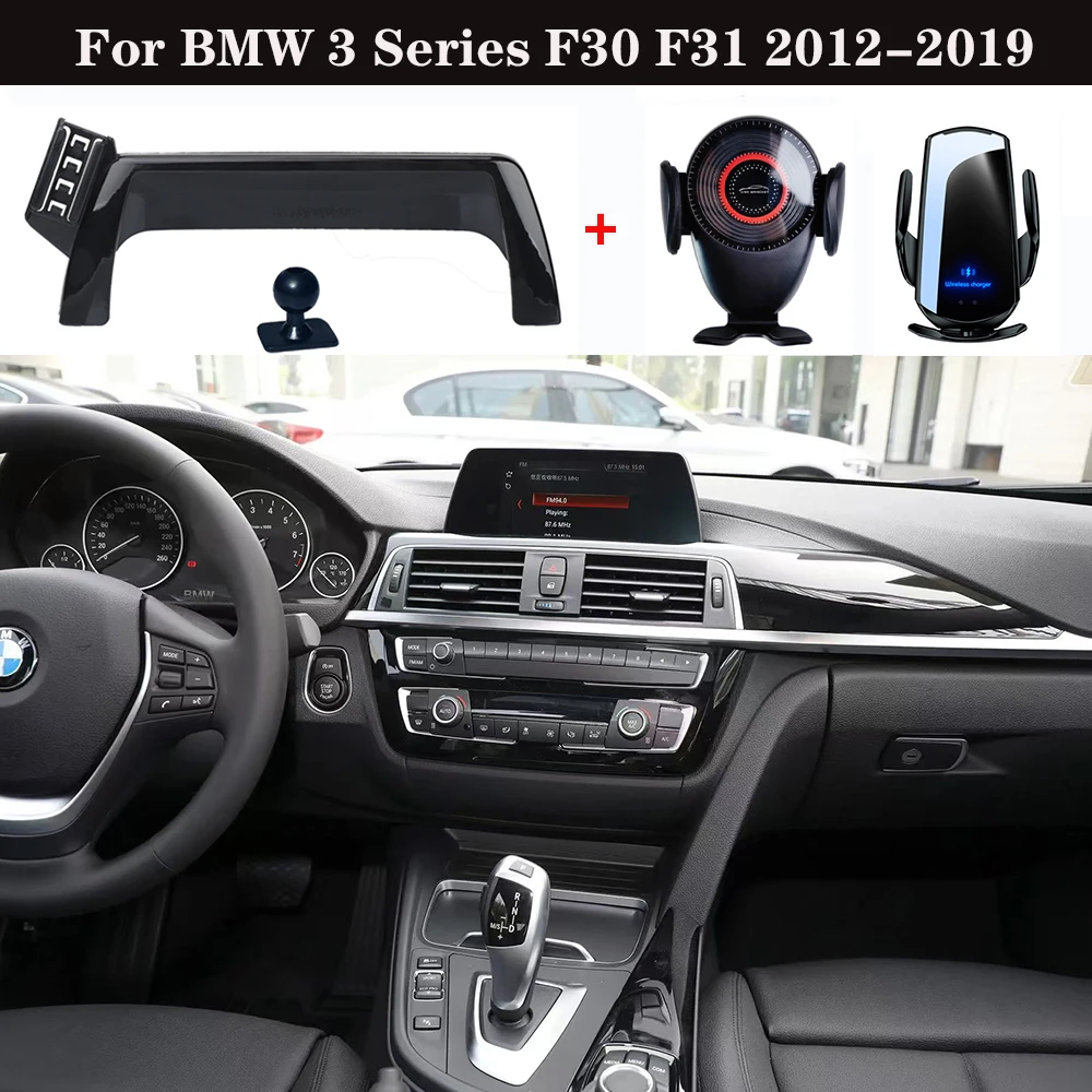 

Phone Holder Car Mount For BMW 3 Series F30 F31 2012 2013-2019 6.5-inch Screen Panel Fixed Base 15W Wireless Charging