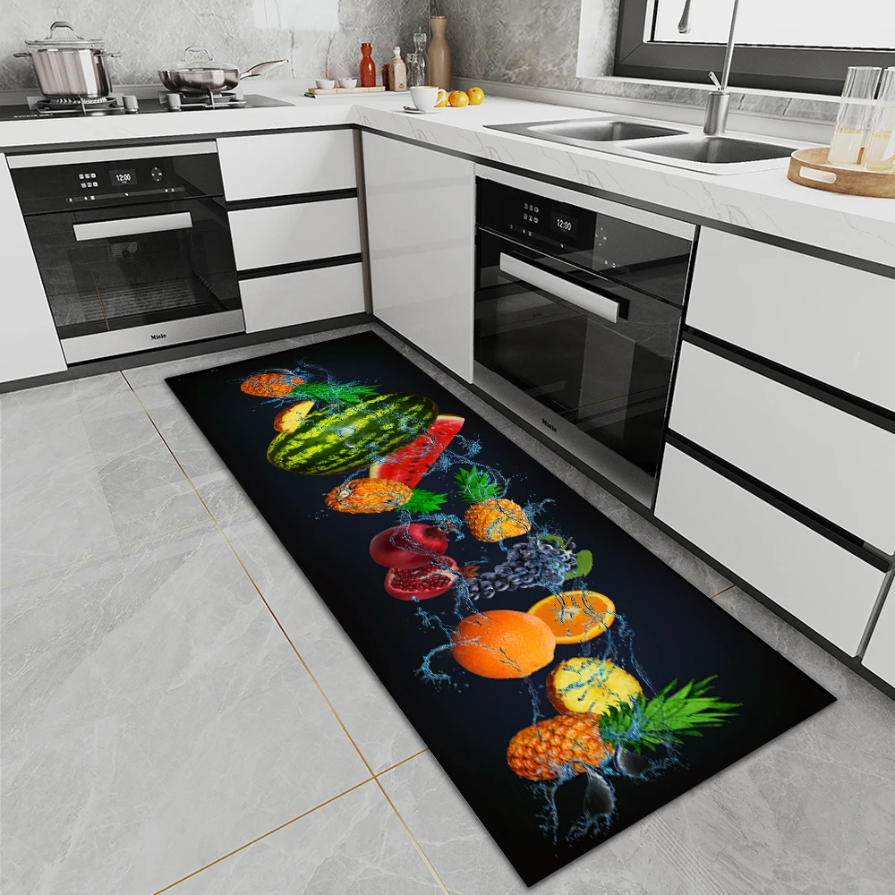 VIKAMA's New Household Tableware Entrance Rug Kitchen Absorbent Long Strip Bedroom Anti-Slip Crystal Velvet Floor Mat Home Decor