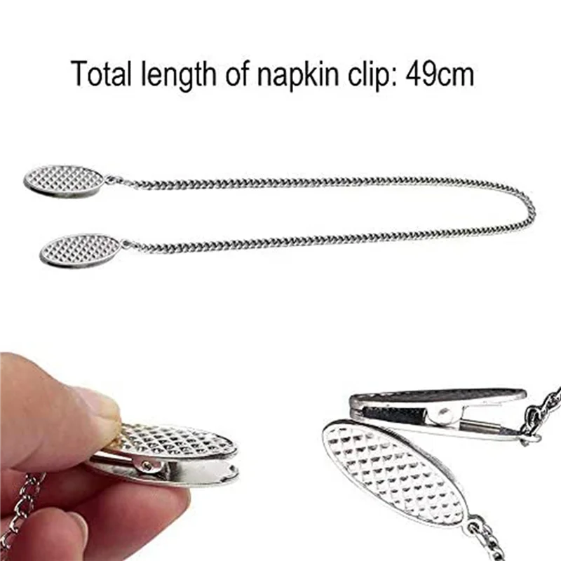 

A7THK-20 Pcs Napkin Chain Napkin Holder Napkin Clips Chain Flexible Lanyard Neck Strap For Seniors Older Adults Children