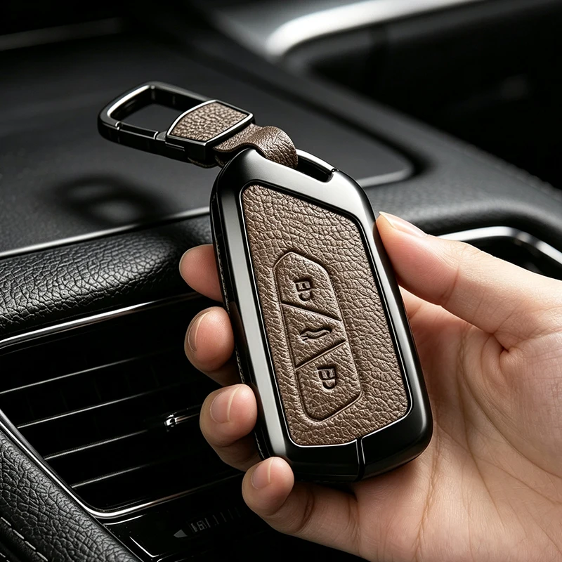 Car Key Case Cover Bag For Volkswagen VW GTD Magotan Golf 8 MK8 ID.3 ID.4 ID.6 Zinc Alloy Leather Protection Shell