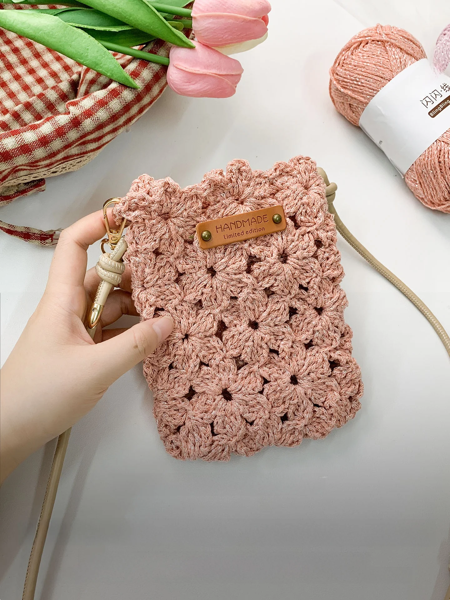 kit-de-materiais-para-bolsa-de-celular-floral-com-fio-brilhante-bolsa-de-ombro-Unico-para-videos-bolsa-transversal-bolsa-d