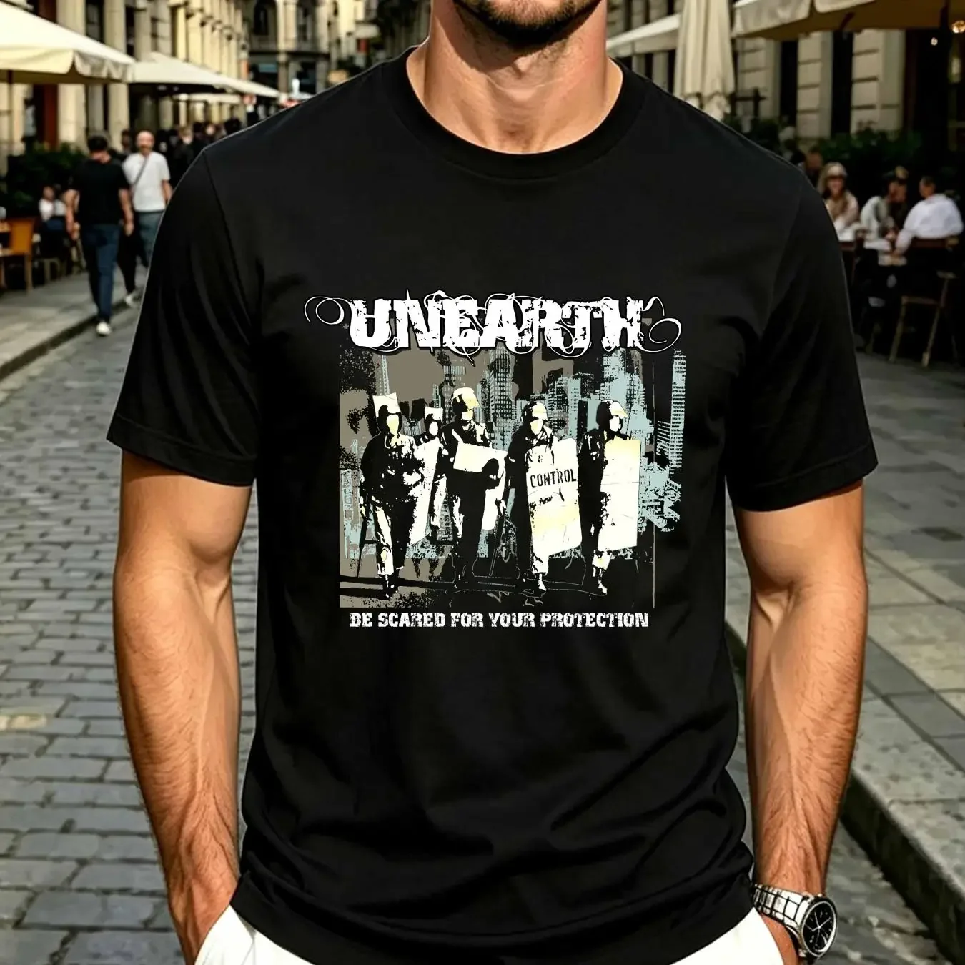 washed T Shirt Unearth Vintage Y2K Hardcore Metal Rock Band Size YL long or short sleeves vintage Washed homme Soft fashion