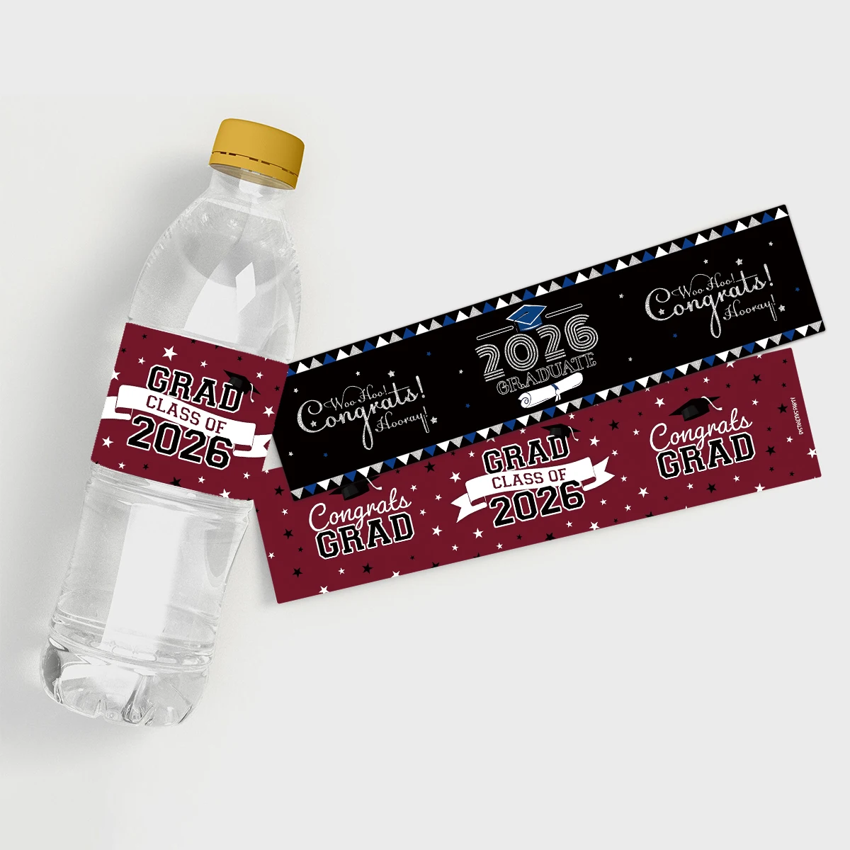 

10 листов/20 шт. этикеток-наклеек для бутылок с водой на выпускной 2026 года, декор для выпускного вечера, обертки для напитков на празднование, подарки для скрапбукинга своими руками