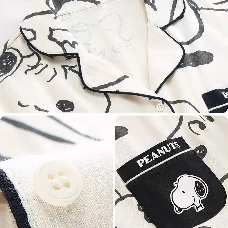 Snoopy Pure Cotton Pajamas for Women 2025 New Summer Thin Cute Short-sleeved Loose Nightgown for Outdoor Wear