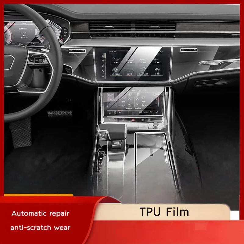 

Для Audi A8 A8L 2018-2024 салонная пленка автомобиля, центральная консоль, навигационный экран, прозрачная защитная пленка из ТПУ