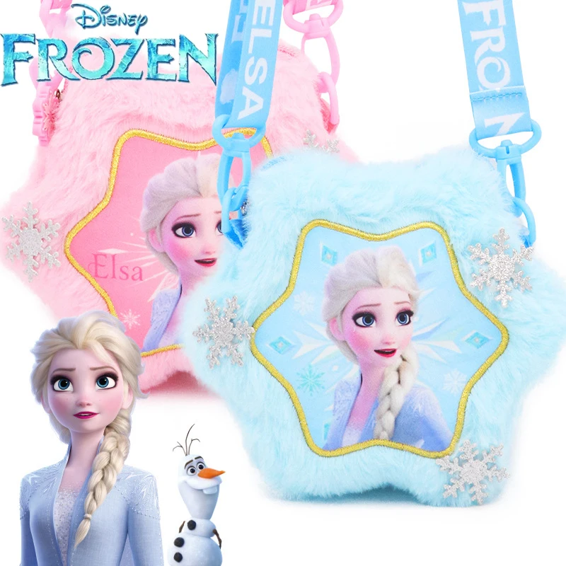 

Disney Animation Frozen Elsa Princess Pattern Kids Plush Shoulder Bags Crossbody Bags Girls Cute Cartoon Children Christmas Gift