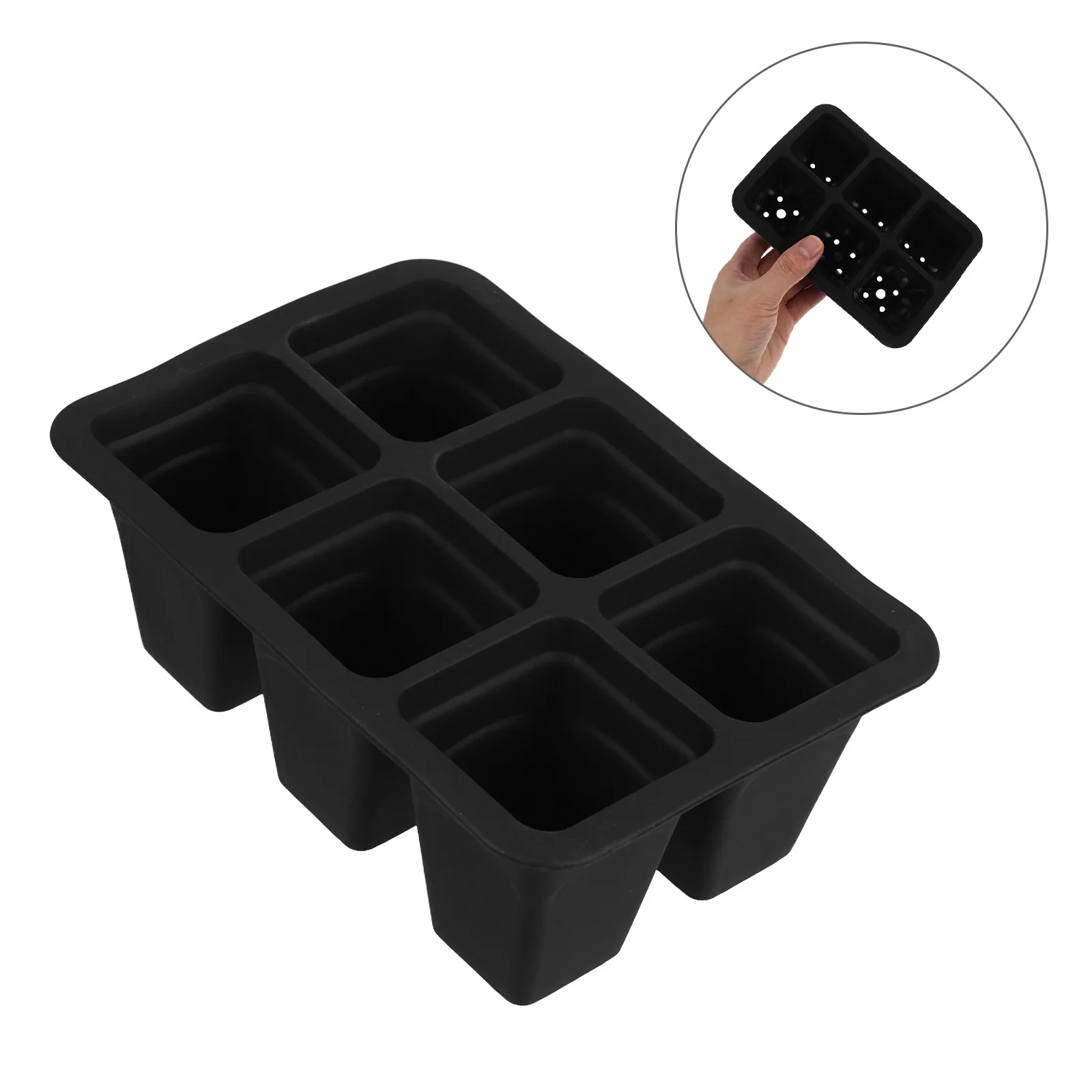 

1pc Silicone Seedling Tray 6 Hole Reusable Plant Starting Trays For Garden Propagation Hydroponic Growing Micro Starter