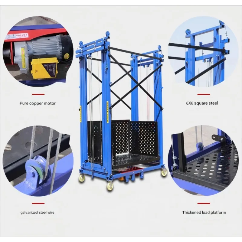 Steel Frame Scaffolding Lift 500kg 3m Mobile Foldable Platform With Safety System For Warehouse Work