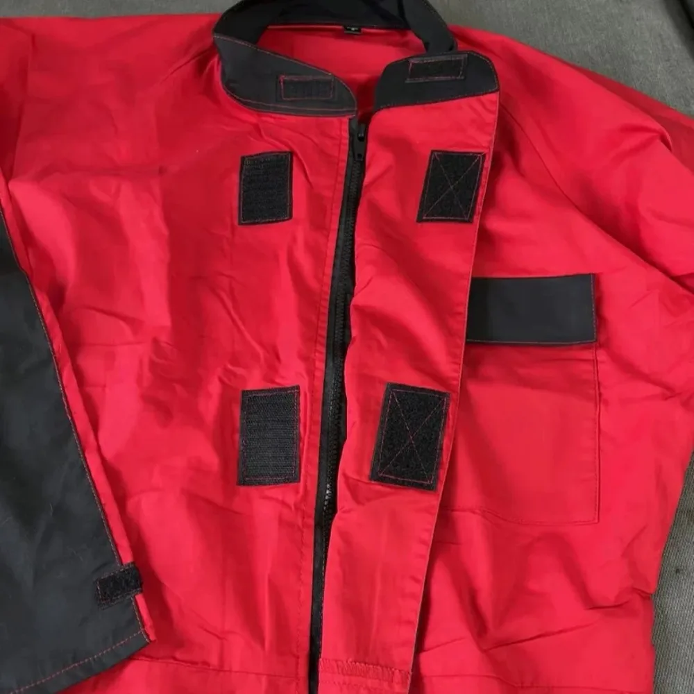 Red Coverall Caving Suit, Quick Dry Breathable Abrasion Resistant Overall for Cave Exploration