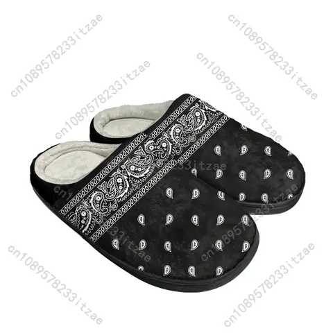 Pantofole in cotone Bandana Paisley Uomo Donna Adolescente Ultimo camera da letto Peluche per interni Mantieni calde Scarpe Pantofola piatta per interni termica