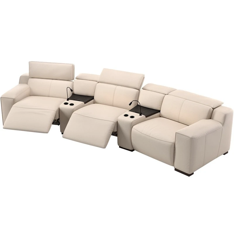 

Leather sofa combination living room home theater multi-functional home