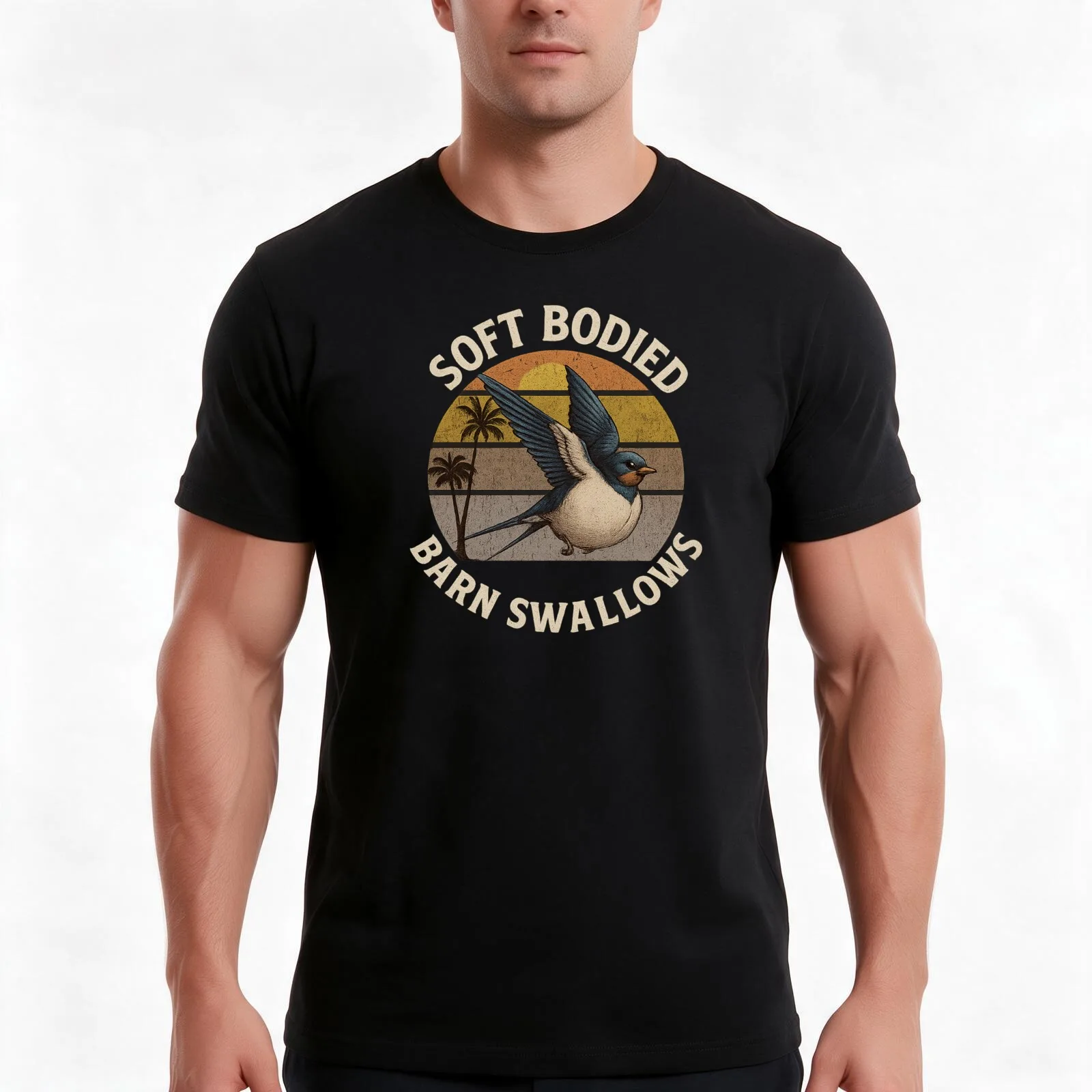 Soft Bodied Barn Swallows - COL T-Shirt Summer Casual Cotton Tee Oversized Streetwear Tops Vintage Graphic Print 100% Cotton
