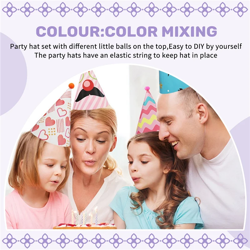 ABWR-8 шт., бумажные золотые фольги, конусные шляпы для вечеринки в честь Дня Рождения для взрослых и детей, украшение для вечеринки