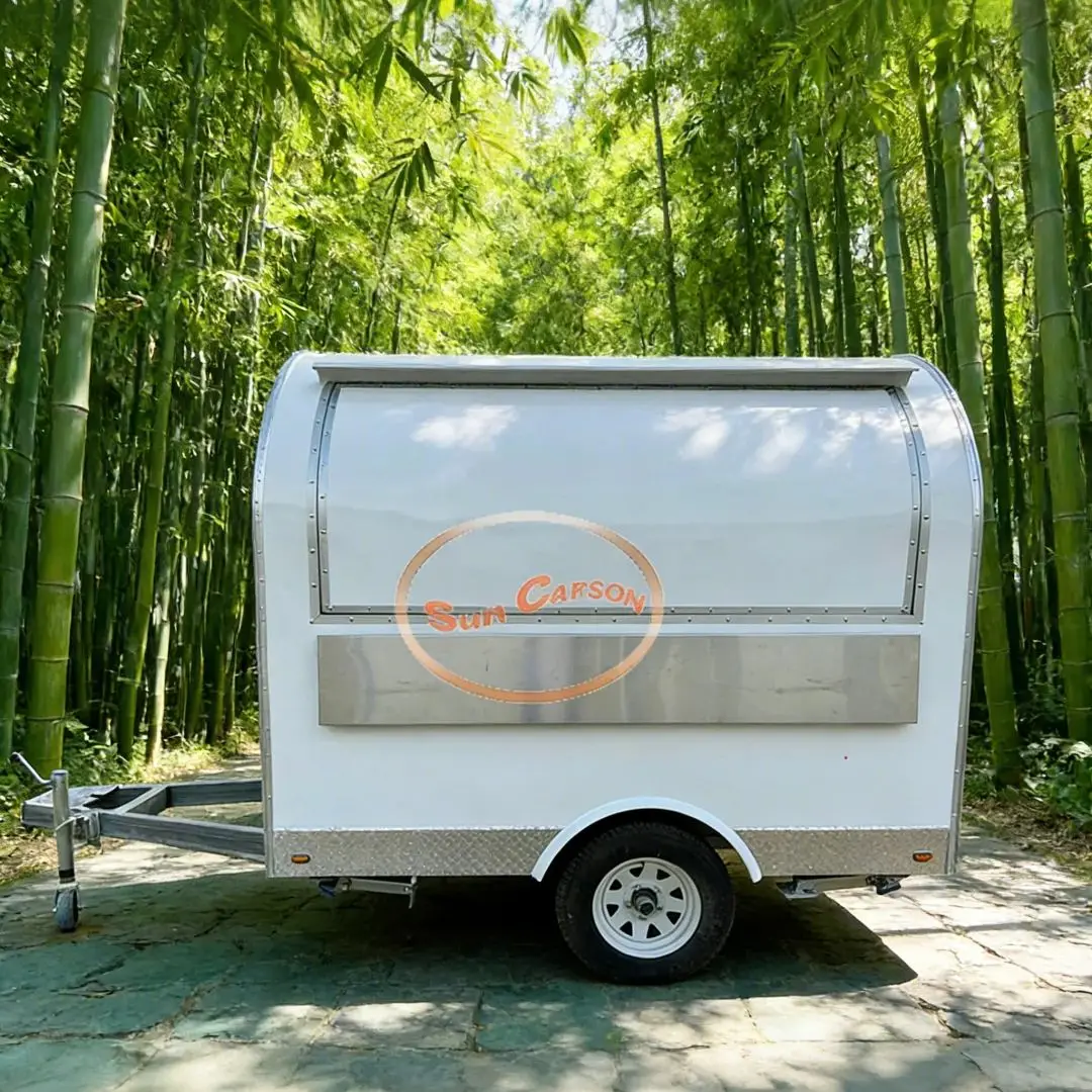 

Customizable FRP Mobile Food Cart Trailer Street Food Vendor Single Axle Catering Kitchen on Wheels