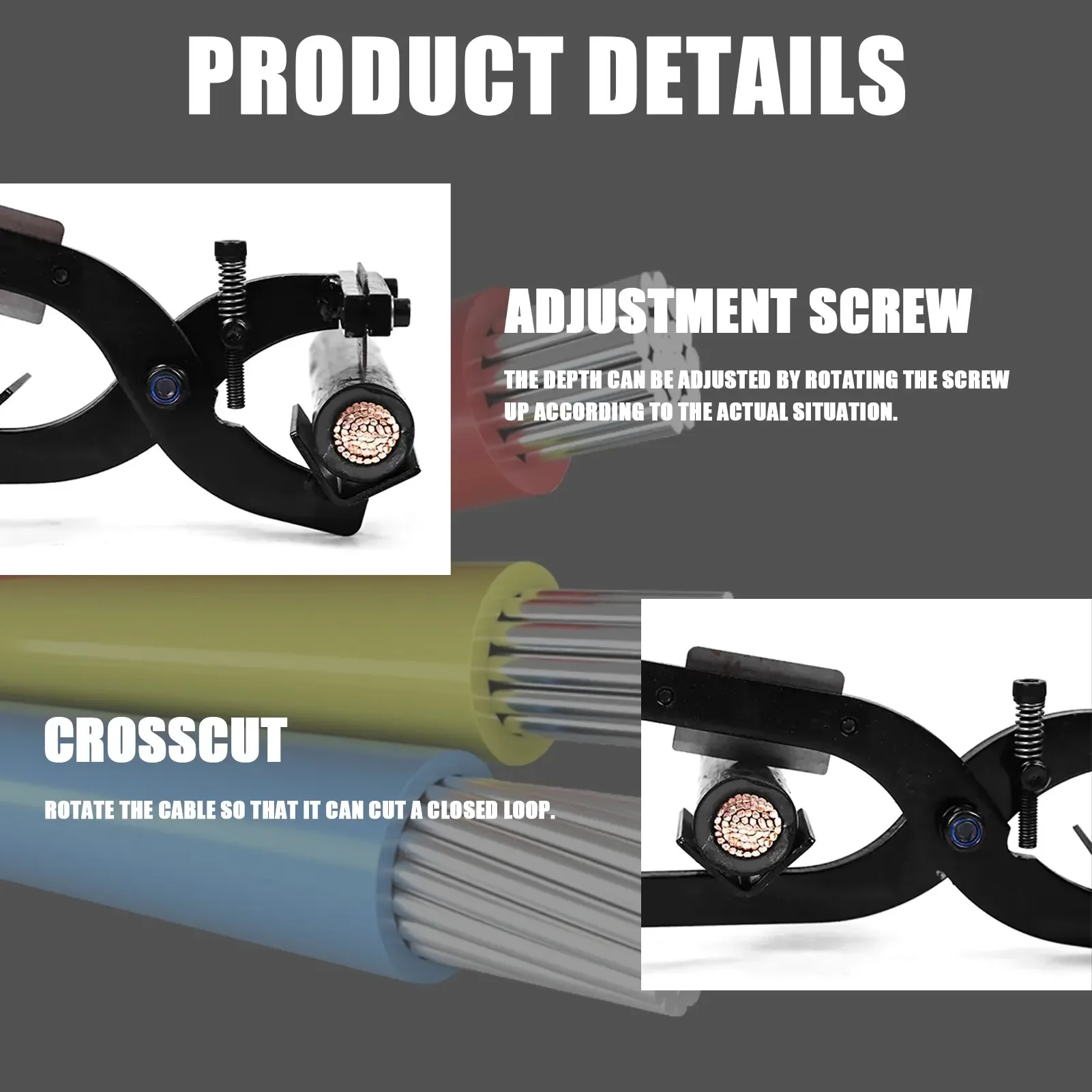 Multifunctional Cable Stripper, Large Cable Stripping Pliers, Rotary Cutting High Voltage Stripping Knife, Ergonomic Cable Strip