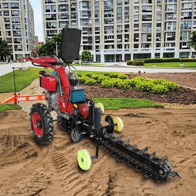 Chain Trencher Single Chain Mini Trencher Customized Bullet Teeth Rock Attachment For Water Pipe Irrigation Line Installation