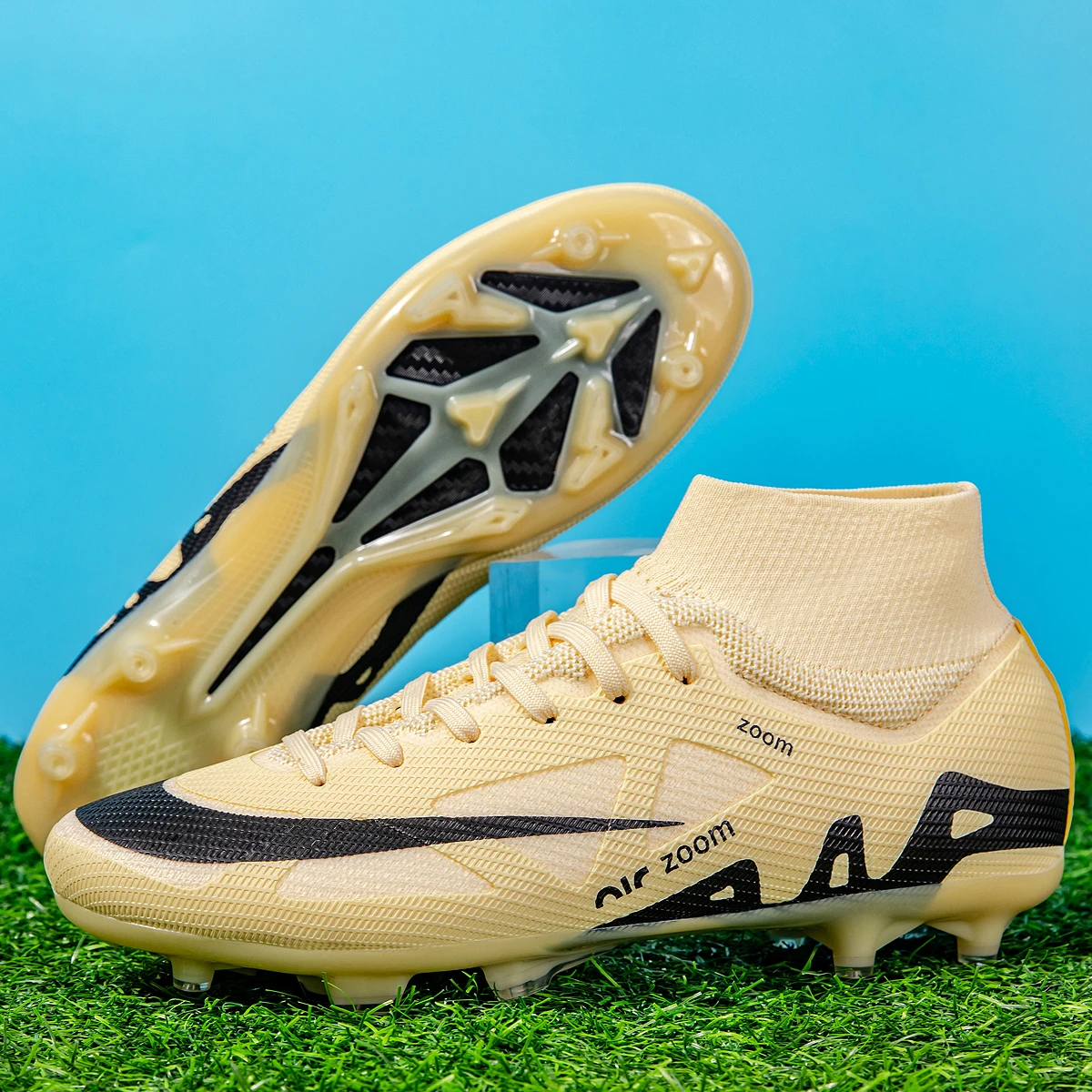 

New Men High-top Football Boots Grass Cleats Non-Slip Soccer Shoes Futsal Sneakers High-quality Match Indoor Hot-selling Outdoor