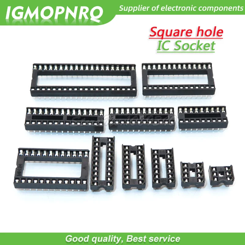 10PCS IC Sockets DIP6 DIP8 DIP14 DIP16 DIP18 DIP20 DIP24 DIP28 DIP40 pins Connector DIP Socket 8 14 16 18 20 24 28 40 pin DIP-8