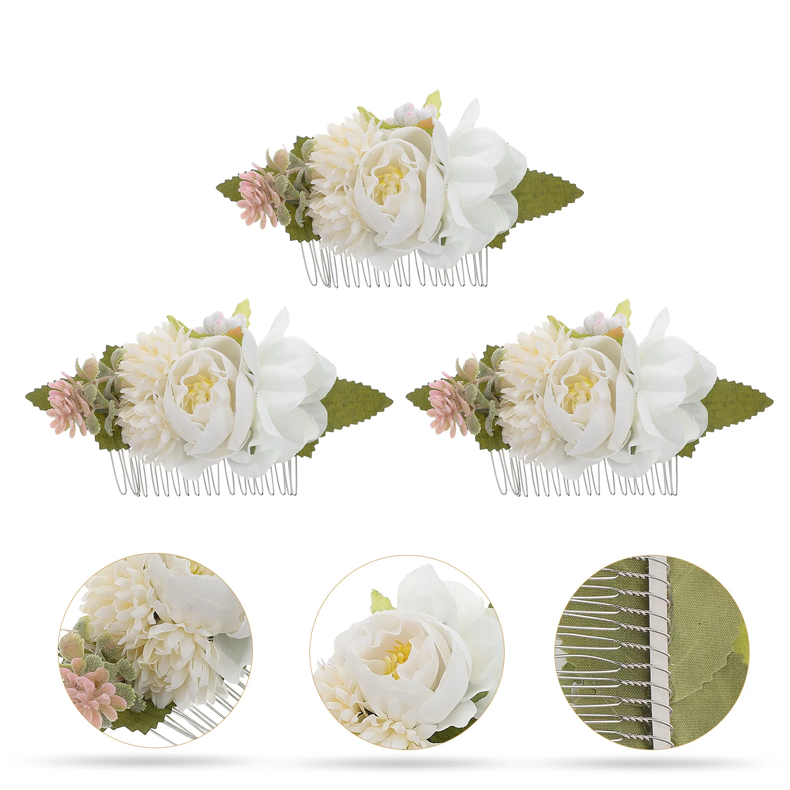 

Simulated Flower Hair Comb Wedding Bridal Accessories Floral Bride Accessory Women