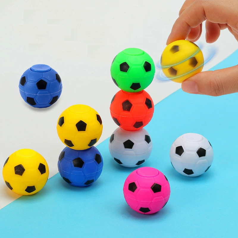 10Pcs Mini Football Rotatable Fidget Spinners Ball Toys for Kids Soccer Theme Birthday Party Favors Goodie Bag Piniata Stuffers