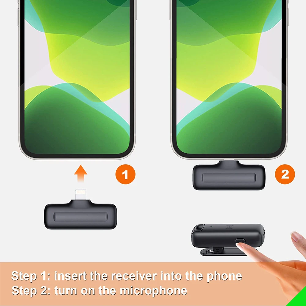 Microfono senza fili con scatola di ricarica microfono Lavalier riduzione del rumore intervista dal vivo registrazione del telefono cellulare per iPhone tipo C