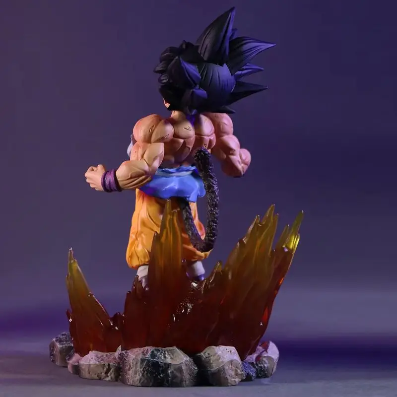 Nueva alta calidad 19cm Shk Kai Ape Series No.2 Glow Black Hair Super Four Goku figura Pvc Goku Anime modelo ornamento regalo de cumpleaños