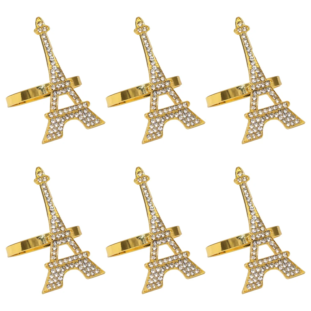 

6 Pcs Fashion Napkin Miss Holder Alloy Delicate Serviette Buckle