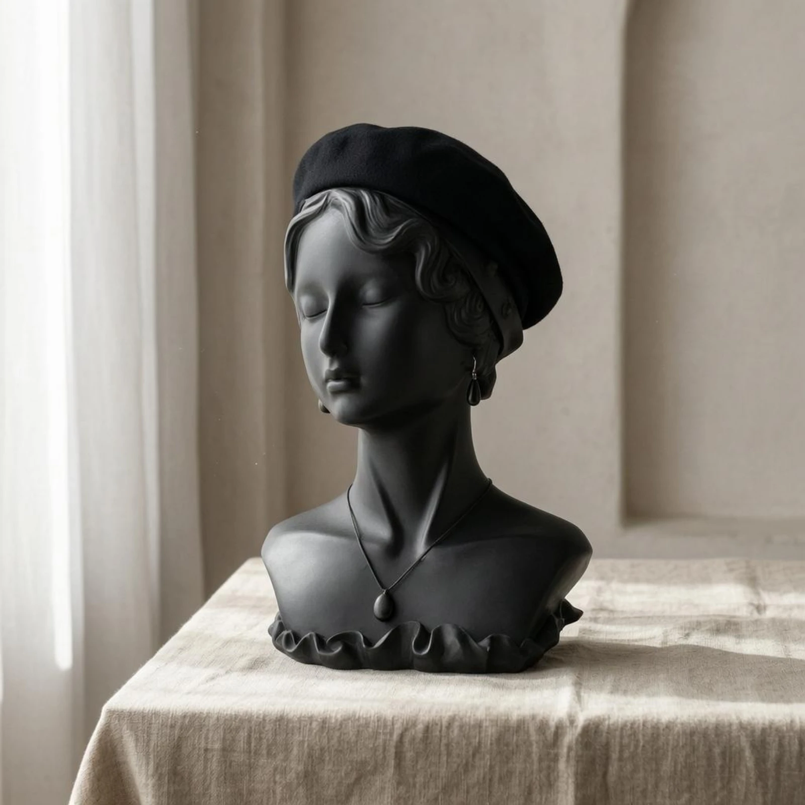 Earring Display Bust Short Sculpted Hair Necklace Display Mannequin Head Bust Mannequin Matte Finish Necklace Earring Holder