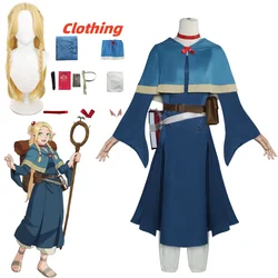 Anime Delicious in Dungeon Marcille Donato Costume Cosplay Parrucca Marcille Donato Abbigliamento magico Carnevale di Halloween Vestiti da donna