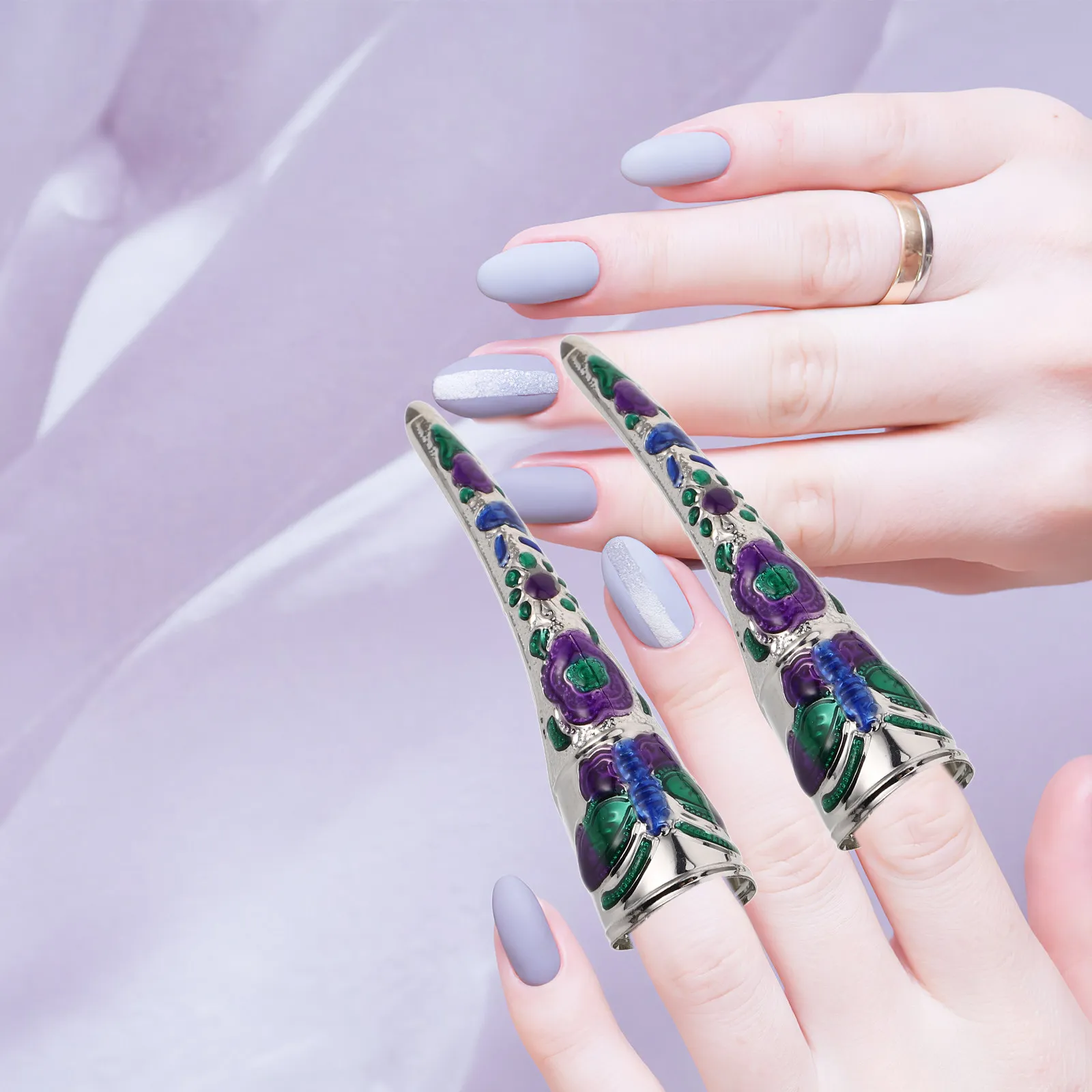 2-pecas-aneis-de-unha-estilo-antigo-qing-unhas-de-garra-para-fantasia-de-halloween-cosplay-performance-de-palco-e-joias-de-manicure