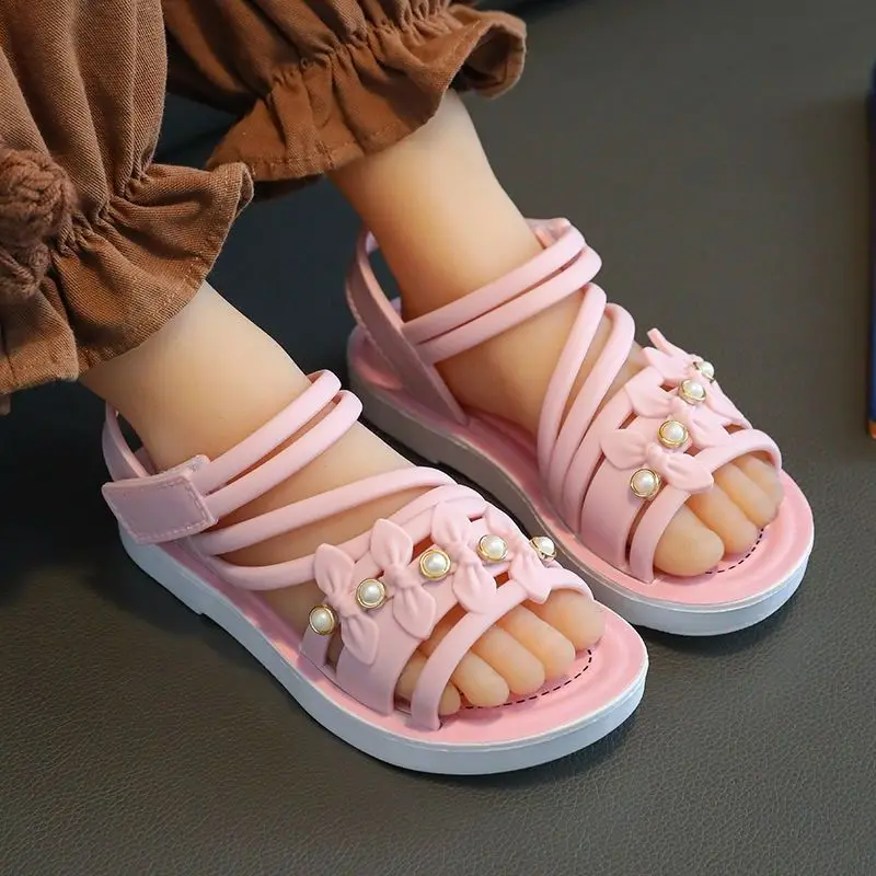 

Girls Summer Casual Sandals for School Outdoor Wear Anti-Slip Soft Sole Princess Style Fashionable