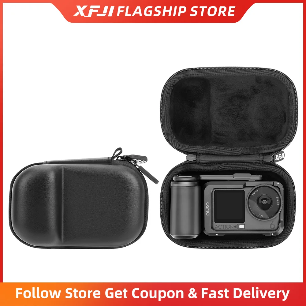 Bolsa de Armazenamento XFJI Compatível com DJI Osmo Action 6, Kit de Acessórios para Fotografia de Rua, Estojo Organizador de Viagem