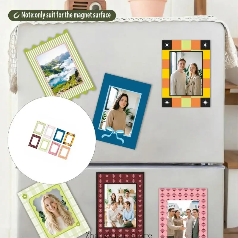Magnetisches Bildertafel-Set aus Acryl für die Verwendung Kühlschrank, 8 Mini-Fotodisplays mit niedlichem Rand für – Detail 10