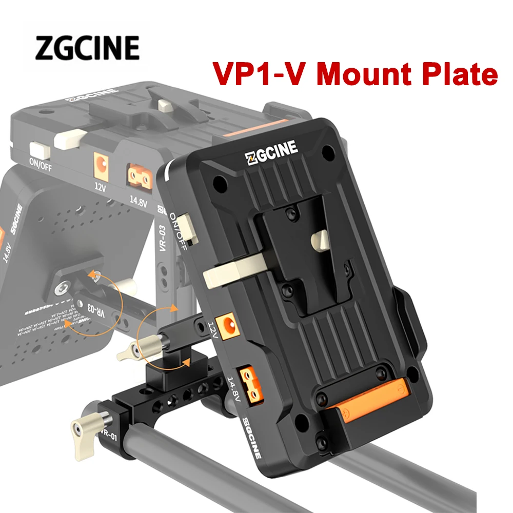 

ZGCINE VP1 V Mount Plate Multifunction PD 14.8V With Adjustable Arm 15MM Rod Clamp V Lock Battery Plate Adapter for DSLR Camera